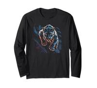 Panther Wild Black Cat Portrait Africa Animal Maglia a Manica