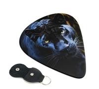 Panther With Blue Eyes - Confezione da 6 plettri (0,46 mm/0,71 mm/0,96 mm), adatti per chitarra e ukulele