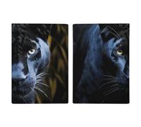Panther With Blue Eyes - Custodia per passaporto da viaggio, con scomparti per carte di credito e carta d'imbarco, per documenti d'identità e documenti di famiglia (20 x 13 cm)