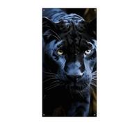 Panther With Blue Eyes Door Cover Banner 90x180cm Festone Festone Stagionale Cartello di Benvenuto Decorazione Verticale Porta Appeso Per Portico Ingresso Giardino Decor