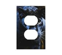 Panther With Blue Eyes Placca di copertura per interruttore a parete 1-Gang Duplex Presa elettrica Piastra da parete Copertura per interruttore della luce per cucina Camera da letto Decor