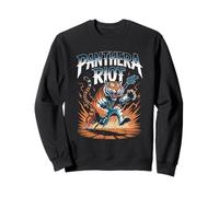 Panthera Riot Tiger Che Suona la Chitarra Power Rock Explosion Felpa