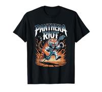 Panthera Riot Tiger Che Suona la Chitarra Power Rock Explosion Maglietta