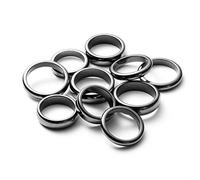 PANTIDE 10 anelli magnetici in ematite per donne e uomini, unisex, per ansia, equilibrio, chakra della radice, pietra ematite, accessori per gioielli, 6 mm, 4 mm di larghezza, nero, regalo di