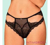 Panties slip a vita alta pizzo e aperture Obsessive Mibelia