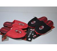 Pantofola ,ciabatte ,calzature bambino/a Milan nero/rosso imbottitura morbida