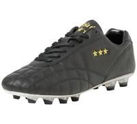 Pantofola d'oro Scarpe da Calcio del Duca Vitello Nero LC Ricamo Oro Suola PU C Bianca [Taglia: 45½]