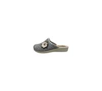 Fly Flot Ciabatta Donna Invernale in Tessuto con Applicazione Floreale, Sandali, Grigio Chiaro, 39 EU