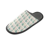 Pantofola per le donne pantofole da casa per le donne pantofole da casa comode pantofole da donna, Alberi di Natale Beige Astratto Forme Punti Alberi Di, 5.5-6