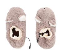 Pantofola riscaldante elettrica Pantofola morbida e confortevole in peluche calda Pantofola riscaldata USB Scarpe scaldapiedi per interni ed esterni (caffè)
