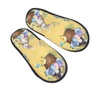 Pantofole a cestino per uova di Pasqua, per donne e uomini, pulcino, antiscivolo, per interni, comode, pelose, in memory foam, scarpe da viaggio per camera da letto, Multicolore, 6/8 UK Men/ 6/8.5 UK