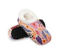 Pantofole a forma di cuore con foglie in stile cartone animato, per donne e uomini, per casa, ufficio, viaggi, hotel, idea regalo (taglia