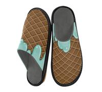 Pantofole a forma di gelato alla menta, per uomo e donna, con biscotti, pantofole da casa per interni, scarpe da casa, camera da letto e da viaggio, Multi, 44/45 EU