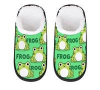 Pantofole a forma di rana per donne e uomini, divertenti pantofole da viaggio a forma di animale, pantofole da interno in peluche antiscivolo, Multicolore, 8/11 UK Wide
