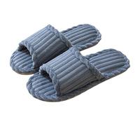 Pantofole a punta aperta da uomo per interni larghi pantofole sfocate da donna unisex morbide e confortevoli pantofole in velluto a coste classiche pantofole da casa tinta unita per adulti calzature