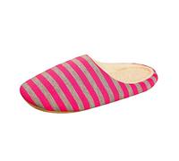 Pantofole a righe da donna, invernali, in peluche, calde, comode e ortopediche, in pelliccia, pantofole da uomo chiuse, casual, alla moda, per la casa, pantofole, rosso, 39 EU