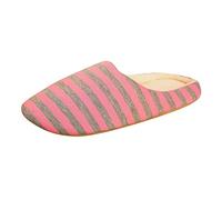 Pantofole a righe da donna, invernali, in peluche, calde, comode e ortopediche, in pelliccia, pantofole da uomo chiuse, casual, alla moda, per la casa, pantofole, Rosa, 41 EU