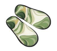 Pantofole a spirale ondulate astratte per donne e uomini, in marmo bohémien, antiscivolo, per interni, comode, pelose, in memory foam, scarpe da viaggio per camera da letto, Multicolore, 6/8 UK Men/ 6