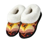 Pantofole a stivale con drago di fuoco, per interni ed esterni, scarpe da casa, Multi, 43.5/44.5 EU