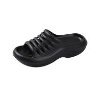 Pantofole antiscivolo da donna, ad asciugatura rapida, antiscivolo, per casa, estate, spiaggia, piscina, cuscino con punta aperta, per interni, spa, giardino, bagno, Nero , 38 EU