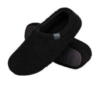 Pantofole antiscivolo da donna in lino di cotone Slippers per interni ed esterni Caldi Memory Foam Sandali con pizzo aperto scarpe traspiranti per il Slide donna, Nero , 38 EU