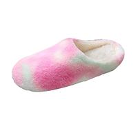 Pantofole antiscivolo in cotone, calde pantofole invernali da donna e da uomo, pantofole per ospiti per la casa, scarpe da viaggio, Colore: rosso, 36/37 EU