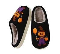 Pantofole antiscivolo per donne anziane, pantofole in memory foam | Pantofole chiuse per le donne, pantofole di zucca di Halloween, pantofole in cotone stampato morte, cursori in peluche per la