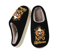 Pantofole antiscivolo per donne anziane, pantofole in memory foam | Pantofole chiuse per le donne, pantofole di zucca di Halloween, pantofole in cotone stampato morte, cursori in peluche per la