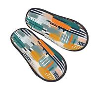 Pantofole astratte di arte moderna per donne e uomini acquerello antiscivolo pantofole per casa comode calzature pelose in memory foam scarpe da viaggio per camera da letto, Multicolore, 8/11 UK Men