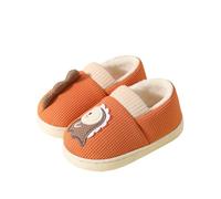 Pantofole bambina invernali calde soffici per interni ed esterni design dinosauro accoglienti comode per bambini piccoli ragazze e ragazzi, Colore: arancione., 32 EU