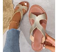 Pantofole basse casual coreane da donna, sandali estivi a punta aperta, nuove pantofole romane intrecciate, scarpe da signora francesi alla moda e piatte, adatte per gonne, spiagge, appartamenti, ecc.