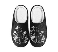 Pantofole Black Golden Retriever Flower Indoor Pantofole Per Viaggio | Ciabatte da Casa Peluche Traspirante Slippers per Hotel Invernali Ospiti