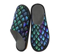 Pantofole blu con squame di drago per uomo e donna, animali dinosauri, pantofole da casa da donna, pantofole per interni, scarpe da casa, camera da letto, scarpe da viaggio, Multi, 43/44 EU