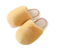 Pantofole calde alla caviglia, per uomo e donna, in peluche, unisex, antiscivolo, per la casa, per coppia di innamorati, comode pantofole di peluche, giallo., 41 EU