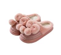 Pantofole calde da donna comode pantofole invernali per scarpe da interno con design a fiocco con comoda copertura delle dita per lei e coppie, rosa, 36.5 EU