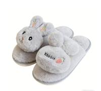 Pantofole calde da interno, peluche carino, lepre cartoon, inverno