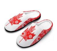 Pantofole Canada Pai-Sley Flag Pantofole Senza Tallone Per Spa | Ciabatte da Casa Memory Foam Leggere Indoor Pantofole per Hotel Invernali Viaggio