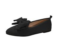 Pantofole casual da donna, alla moda, nodo a fiocco, traspiranti, comode, leggere, piatte, per una passeggiata quotidiana, Nero , 40 EU