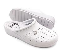 PANTOFOLE CIABATTE SANITARIE DONNA SCARPE VERA PELLE PUNTA CHIUSA COMODE CUCINA