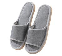 Pantofole comode antiscivolo in lino e cotone casual per donne e uomini, Grigio Chiaro 4, 39 EU