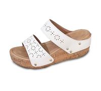 Pantofole comode da donna con design a punta aperta, per il tempo libero, per la primavera e l'estate, con suola spessa, bianco, 37.5 EU