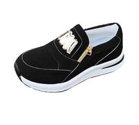 Pantofole con imbottitura ad aria, scarpe da corsa, leggere, eleganti, Dirndl, antiscivolo, leggere, con cinturino e fibbia, scarpe da ginnastica per attività all'aria aperta, Nero , 36 EU