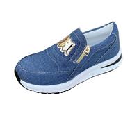 Pantofole con imbottitura ad aria, scarpe da corsa, leggere, eleganti, Dirndl, antiscivolo, leggere, con cinturino e fibbia, scarpe da ginnastica per attività all'aria aperta, Blu, 40 EU