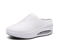 Pantofole con Plateau in Rete Tinta Unita alla Moda da Donna, Scarpe comode e Casual Pantofole Cotone Lavabile (White, 39)