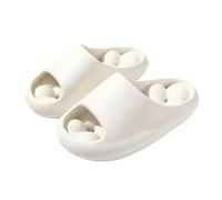 Pantofole con sfera da massaggio antiscivolo suola morbida for bagno interno in bianco e nero uomo donna(White,40-41)