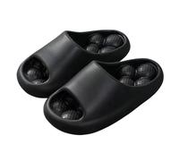 Pantofole con sfera da massaggio antiscivolo suola morbida for bagno interno in bianco e nero uomo donna(Black,42-43)