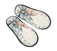 Pantofole con uova di Pasqua e foglie, per donne e uomini, vintage, antiscivolo, per interni, comode, in memory foam, per camera da letto e da viaggio, Multicolore, 8/11 UK Men/ 9.5/11.5 UK Women