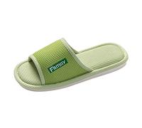 Pantofole da bagno da donna, comode per gli ospiti, per interni ed interni, lavabili con punta aperta, infradito, verde, 38 EU