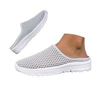 Pantofole da bagno da uomo, per donna, uomo, leggere, comode, a righe, per piscina e donna, grigio., 45 EU