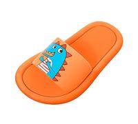 Pantofole da bagno per bambini, 23/24, antiscivolo, leggere, ad asciugatura rapida, comode, con suola morbida, con dinosauro, graziosi sandali per bambini, Colore: arancione., 28 EU